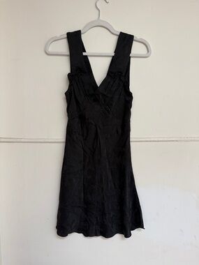 Realisation Par Black V-Neck Mini Dress